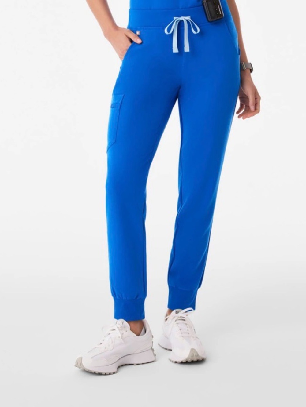 Figs Zamora Jogger Scrub Pants Royal Blue Light Blue Drawcord Size Medium